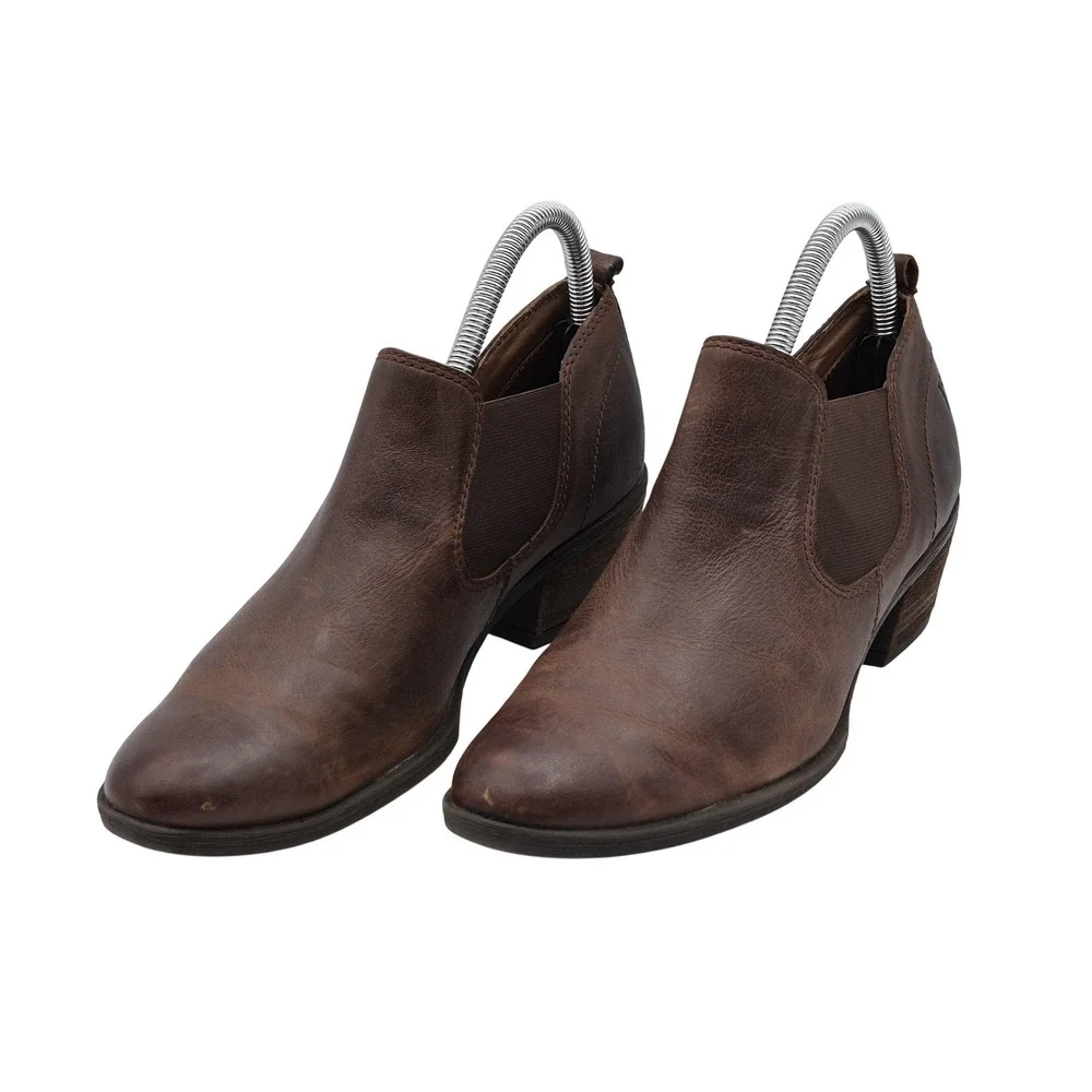Josef Seibel Boots Womens 8.5‎ 39 Brown Leather Ankle Chelsea Pull On Booties